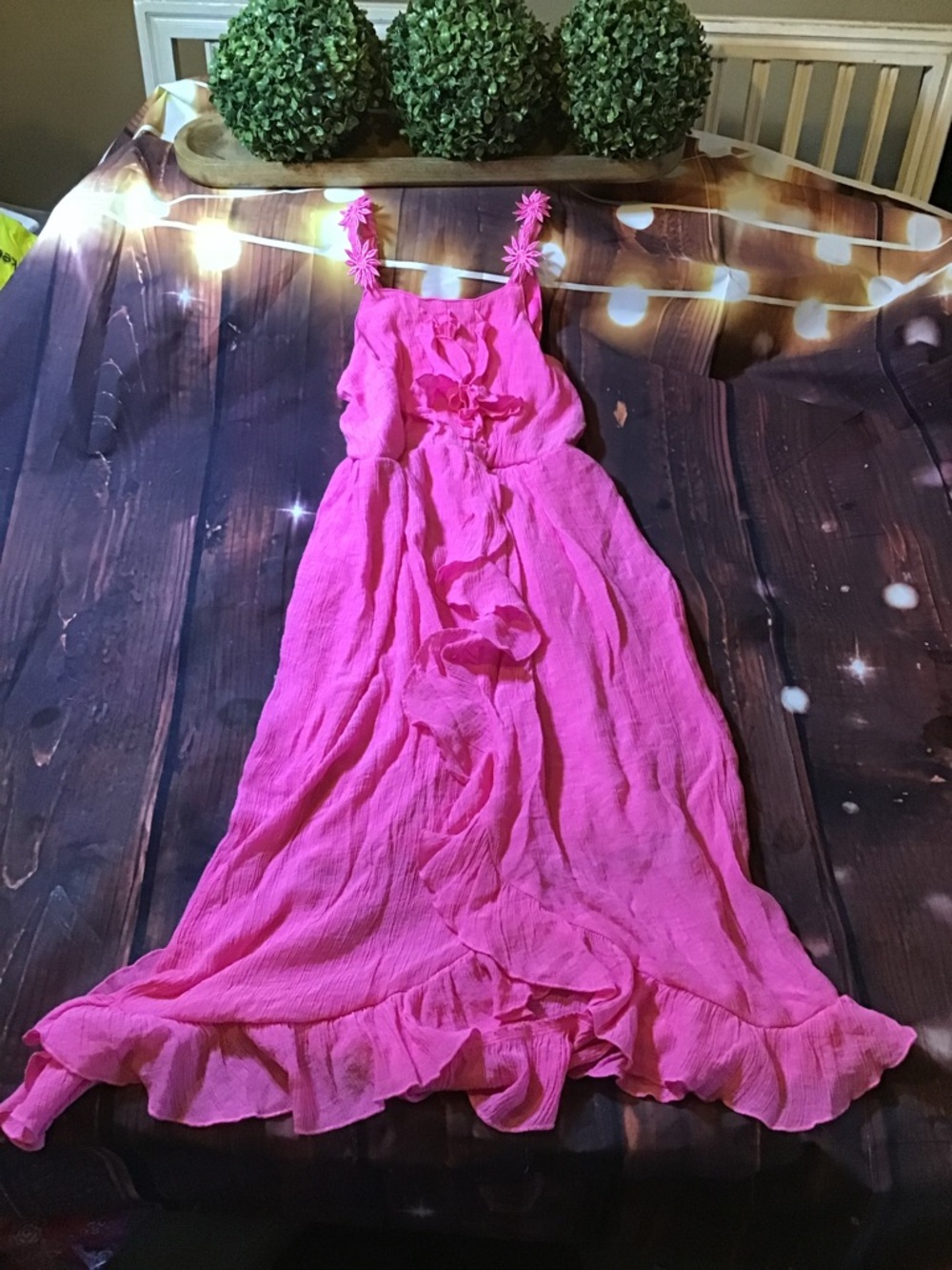 Disney D-signed pink dress girls tiered ruffle daisy straps size 7/8